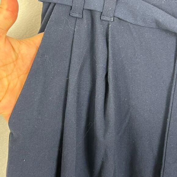 GAP Pants Women's Size 8 True Indigo Wide Leg Cropped Belted Tie Front Flowy - Picture 6 of 14